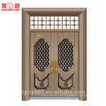 porta de segurança de aço na china folha dupla indian design principal entrada posição sólida folha de metal com bloqueio